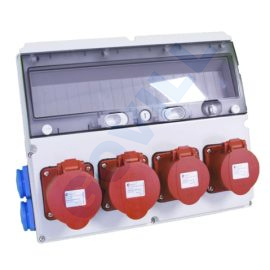 Tp Electric Szerelt ipari doboz 360×300mm 18modul (5×16A-IP44)×2+(5×32A-IP44)×2+(1×16A)×4